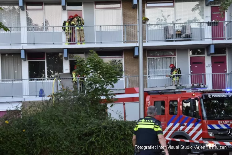 Ontruiming bij brand in flatwoning Purmerend