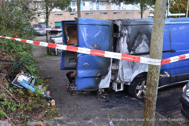 Brand in bedrijfsbus Schalmeistraat